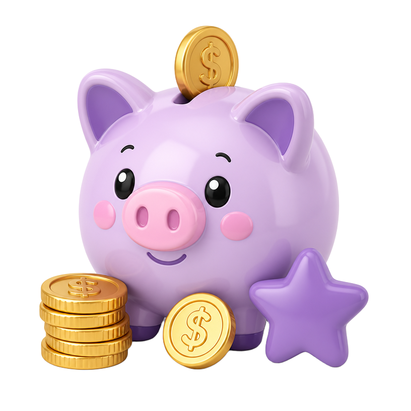 A 3D illustration of a jar of coins, the Wish Up money illustration